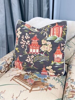 Maximalist Cherry Blossom Shoji Print Accent Pillow Sham